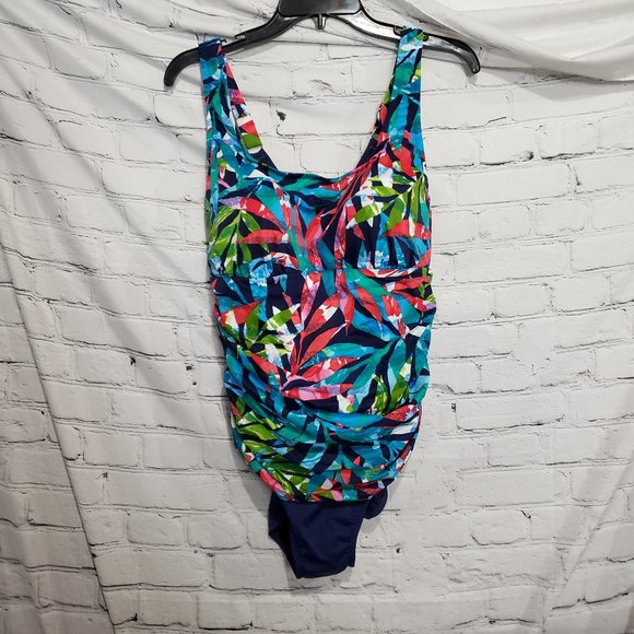 Trim Shaper Tropical Swimsuit 1 piece Size 18W New - Picture 1 of 5